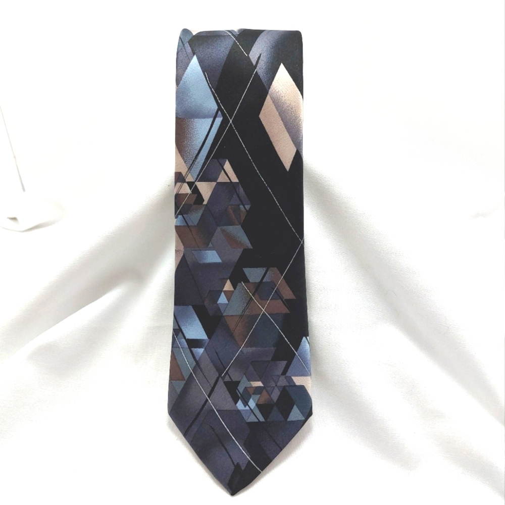 J Garcia (Rainbow) Men's Tie 100% Silk Necktie 62"x3" Blue Black